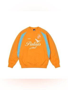 PALACE PALAIS PRO-TEAM CREW TIGER ORANGE Team Logo Sweatshirt SS25 Men's Size XL